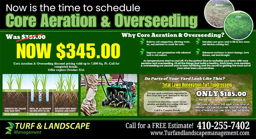 Now is the time to schedule Core Aeration & Overseeding